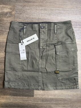G-STAR Olive Green Cargo Mini Skirt
